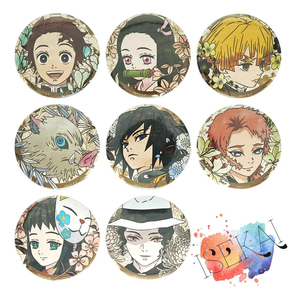 Demon Slayer Kimetsu No Yaiba Anime Badge Kamado Tanjirou Nezuko Kibutsuji Muzan Kanawo Sabito Metal Badge Brooch Pins Brooches Aliexpress