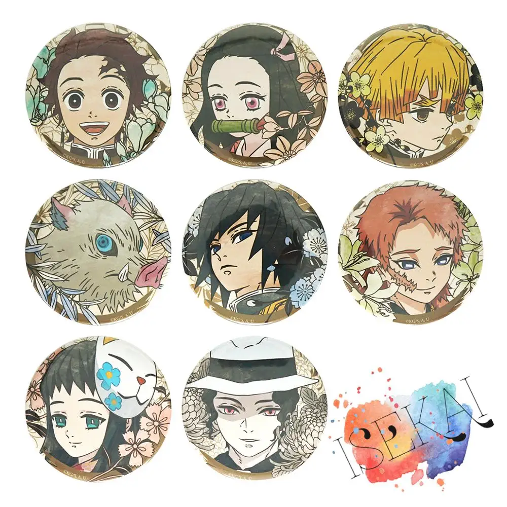 Демон убийца: Kimetsu no Yaiba значок аниме Kamado Tanjirou Nezuko Kibutsuji Muzan Kanawo Sabito металлический