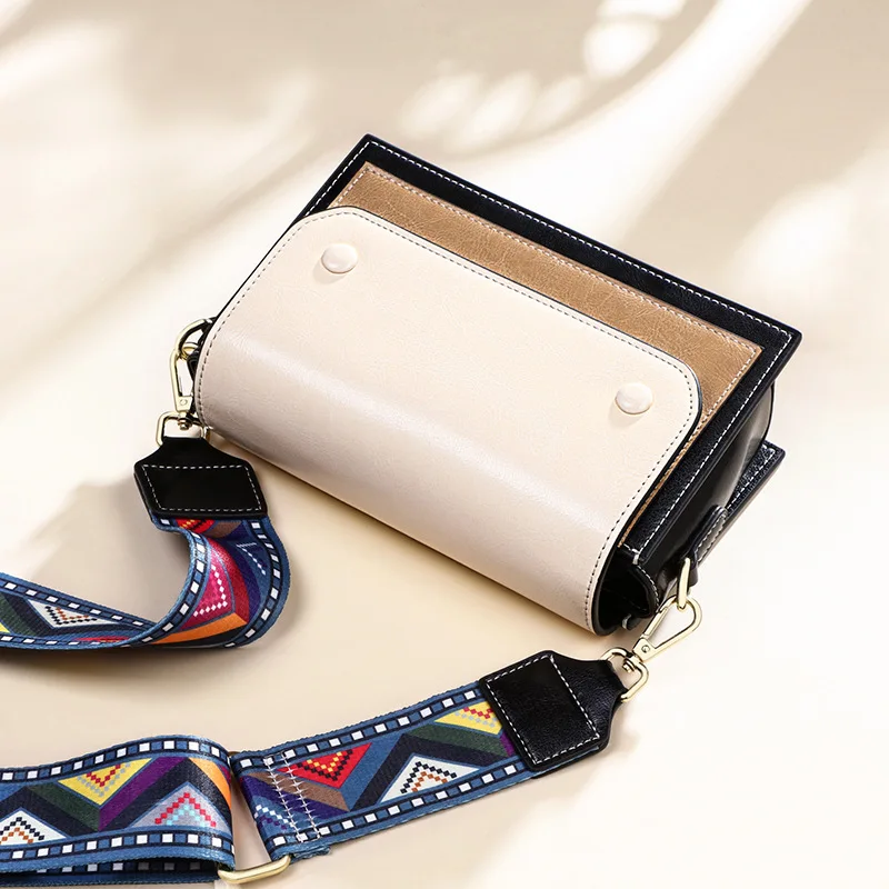 

Bag WOMEN'S Bag New Style 2019 Leather Messenger Bag Women's Versatile INS Fashion Shoulder Bag Wide-Strap Women's Small Bag