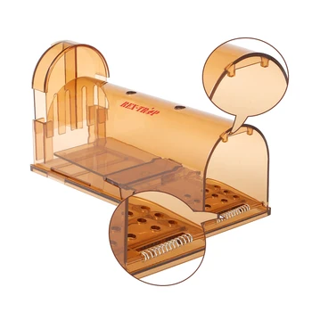 

New 2pcs Mousetrap Rat Trap Humane Transparent Smart Mouse Trap Cage Automatic Lock Reusable Mice Rodent Catcher With Cleaning B