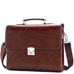 2022 New Men Genuine Leather luxury Briefcase Password Lock Business Briefcase Large Capacity Shoulder Messenger Computer Bag