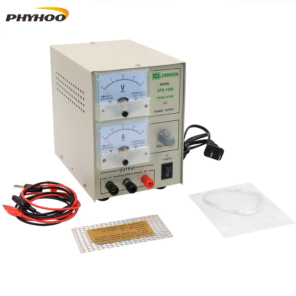 PHYHOO 1502 보석 전기 도금 기계 금 도금 기계 2A Plater 전기 도금 키트 (조정 가능한 전압 포함)