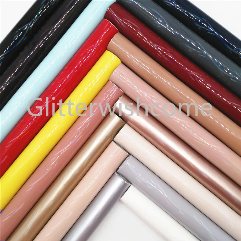 Glitterwishcome 21X29 см A4 размер винил для бантов Переливающаяся лакированная кожа ткань искусственная кожа листы для бантов, GM682A