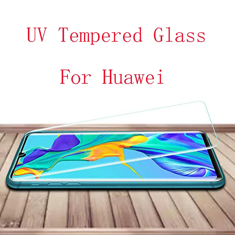 

UV Transparent Full Liquid Glue Screen Tempered Glass For Huawei P20 P30 Mate 20 30 Lite Pro Curved Screen Protector Film