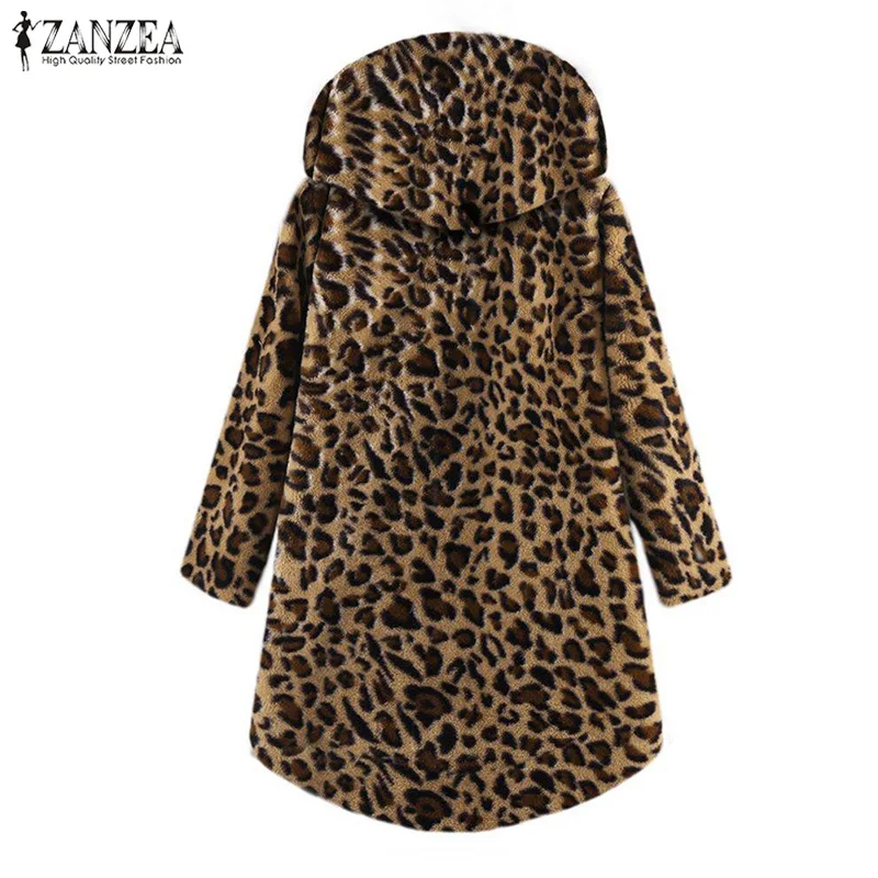 remarkable  2019 Autumn Leopard Printed Jackets ZANZEA Women Casual Long Sleeve Outerwear Winter Fashion Button