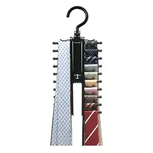 20 рядов нескользящих галстуков шелковые шарфы стойка с зажимами держатель для галстука с поворотом на 360 градусов для хранения домашнего гардероба