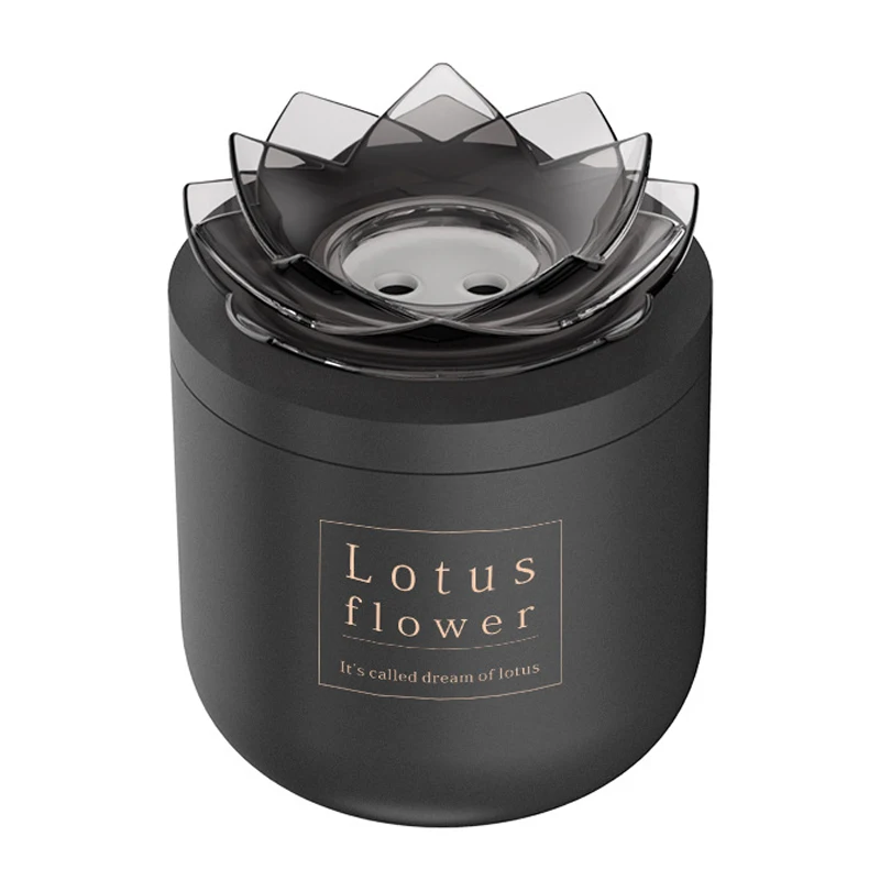 

Lotus Flower Air Humidifier Aromatherapy Oil Diffuser USB Air Purifier Diffusor for Home Car Charger Mist Maker with Warm Light