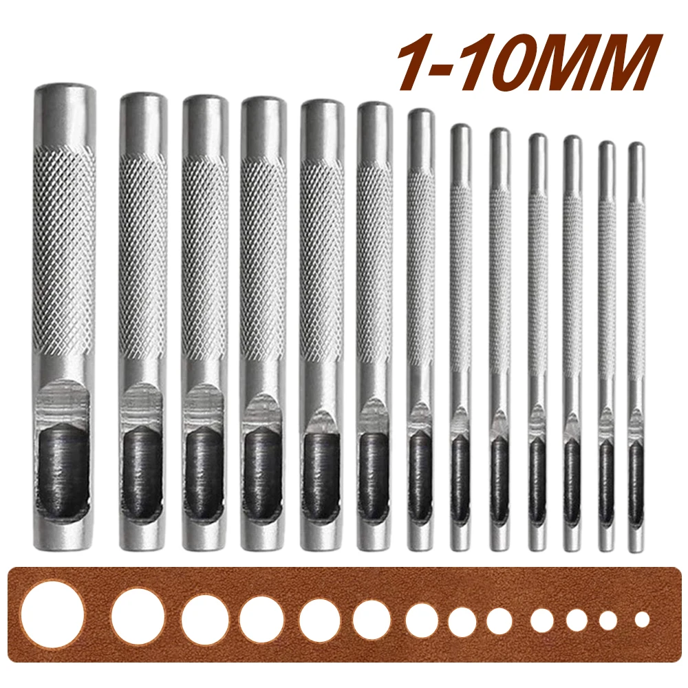 Round Leather Hollow Hole Carbon Steel Punch Tools Craft DIY for Cutting Belts Rubber Watch Strap Canvas Paper Plastic | Дом и сад