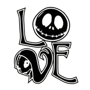 

Car Stickers Jack Skellington and Sally, Nightmare Before Christmas, Love, Car Sticker Scratches on PVC Cover, 14cm*12cm