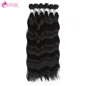 Extensiones de cabello natural sintético para mujer, mechones de pelo ondulado, color rubio degradado, 20 pulgadas, fibra de alta temperatura