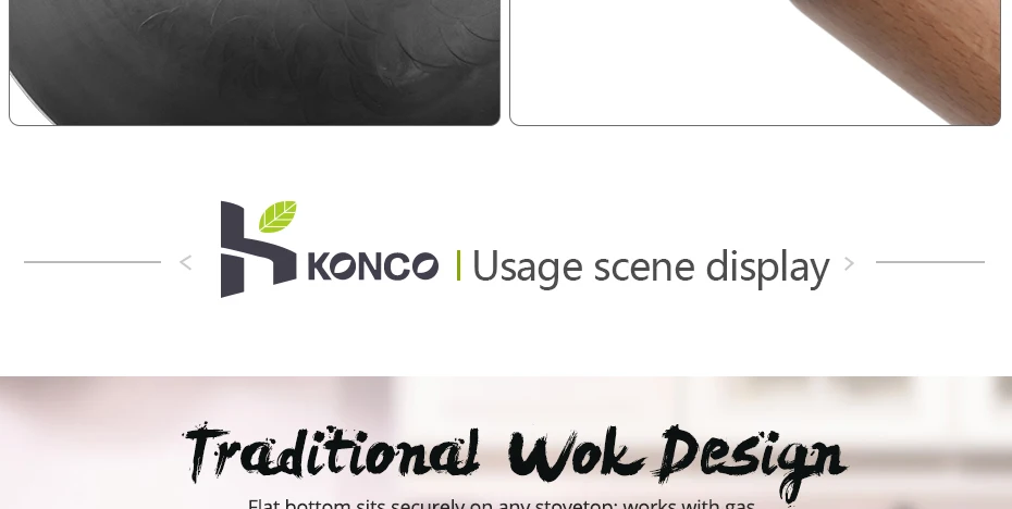 Konco, ручная работа, вок, бездымный, посуда без покрытия, железный горшок, сковорода, антипригарная, китайский чугунный вок, кухонный горшок, сковорода