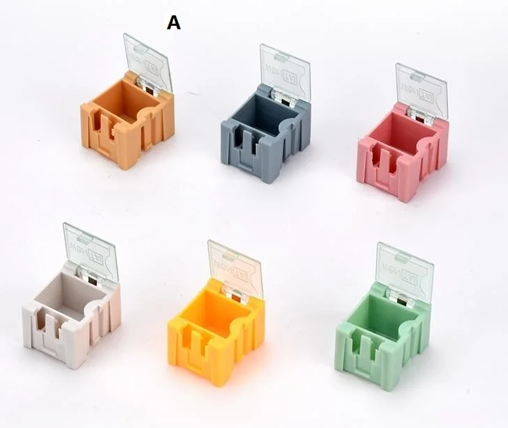 50 шт./лот SMT SMD IC контейнер коробка электронные компоненты разные цвета самоблокирующаяся Пряжка ящик для инструментов мини-чехол для хранения