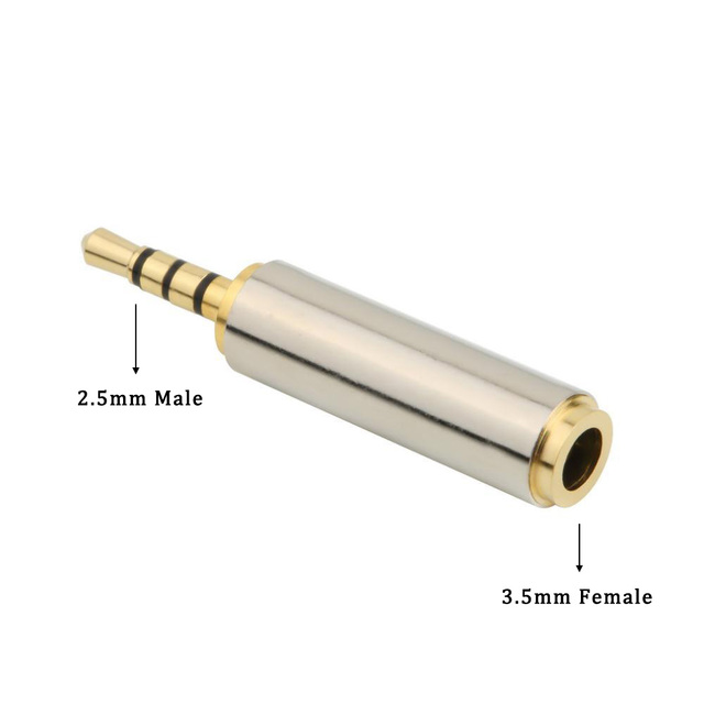 Gold 3.5mm to 2.5mm / 2.5 mm to 3.5 mm Female Audio Stereo Adapter Plug Converter Headphone Jack For Nokia Earphone Adapter