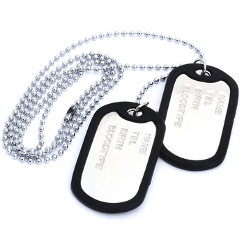 

Necklace chain pendant 2 plate identity Dog Tag alloy fashion men