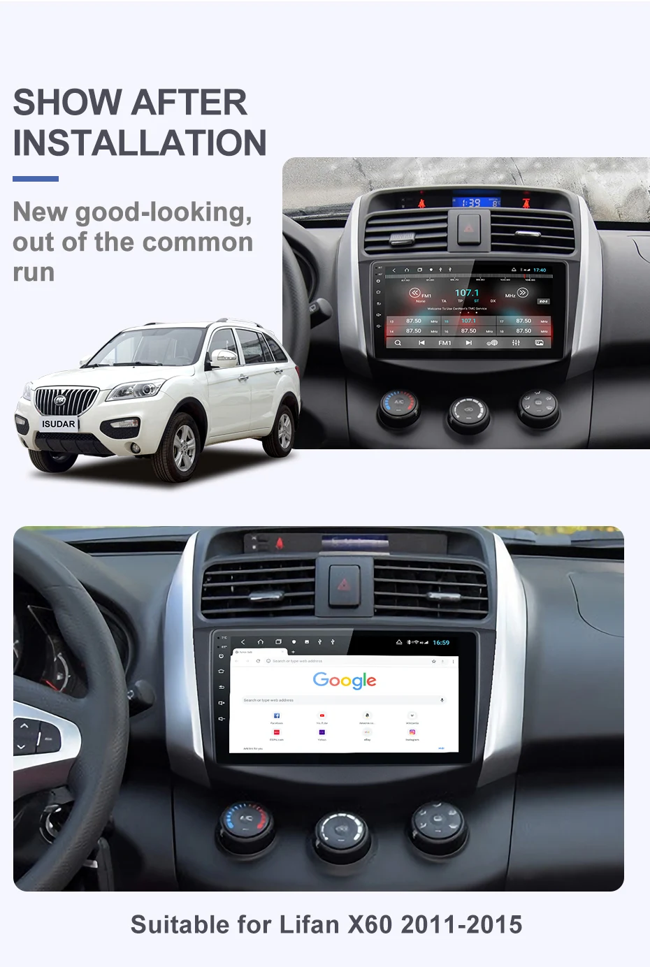 Sale Isudar H53 4G Android 1 Din Auto Radio For Lifan/X60 Car Multimedia Player Octa Core RAM 4GB ROM 64GB GPS USB DVR Camera DSP 3