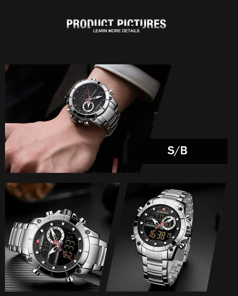 NAVIFORCE Лидирующий бренд, мужские часы, модные деловые кварцевые часы, мужские часы с военном хронографом, наручные часы, Relogio Masculino 9163