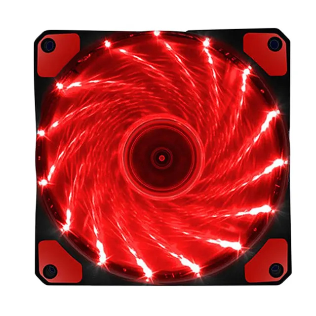 120mm pc computer fan 4 LED Light 12CM Fan PC CPU Cooling Cooler Fan for Computer Case CPU Cooler Radiator Computer Accessories Red2