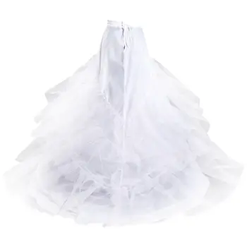 

Women Bridal Wedding Dress Floor Length Petticoat Fishtail Crinoline Drawstring Waistband Half Slips Ball Gown Underskirt