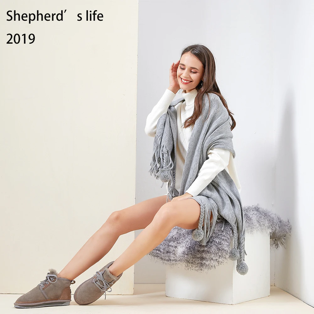 2019 Shepherd's life new style snow boots shepskin warm for winter EVA COWSKIN | Обувь