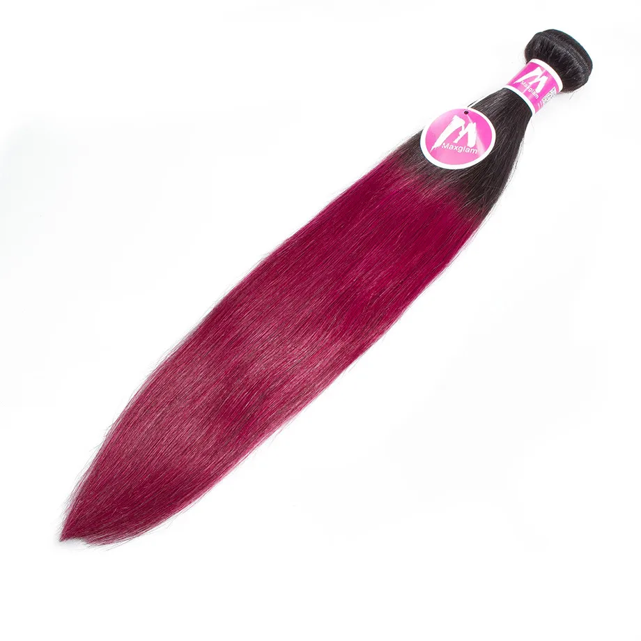 brazilian human hair extension straight 3 bundles with frontal ombre colored T1B 99j weave 30 inch for black women remy hd