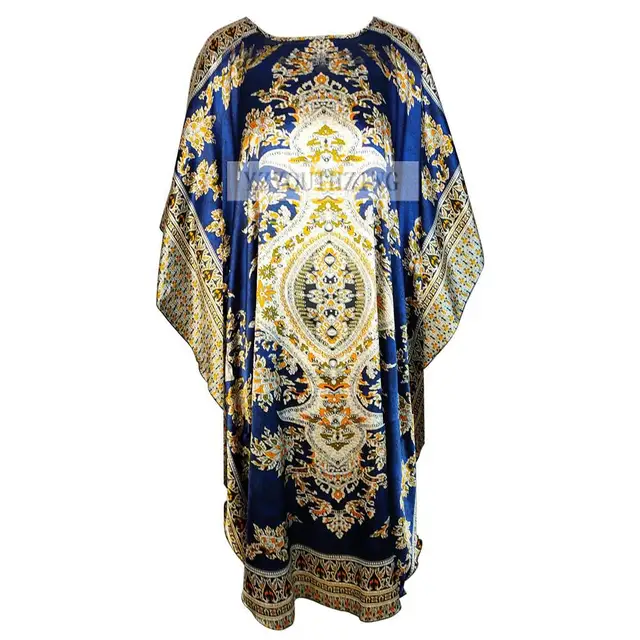 Chinese Vintage Print Lady Robe Dress Nightgown Summer Nightdress Sleepwear Women Satin Rayon Nightwear Bath Gown One Size Style 4