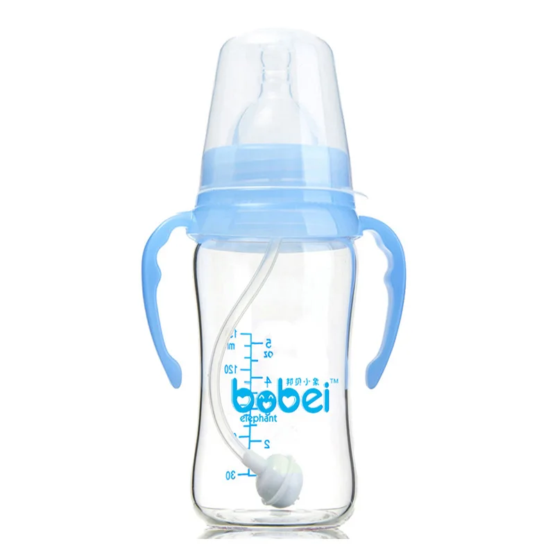 

Bombay Baby Elephant Breast Milk RealSense Pacifier Borosilicate Glass Ribbon Handle Wide Mouth Feeding Bottle 180ml