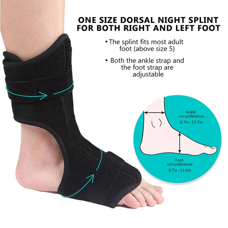  Plantar Fasciitis Night Splint - Adjustable Brace Support Unisex Fits for Right or Left Foot Arch S