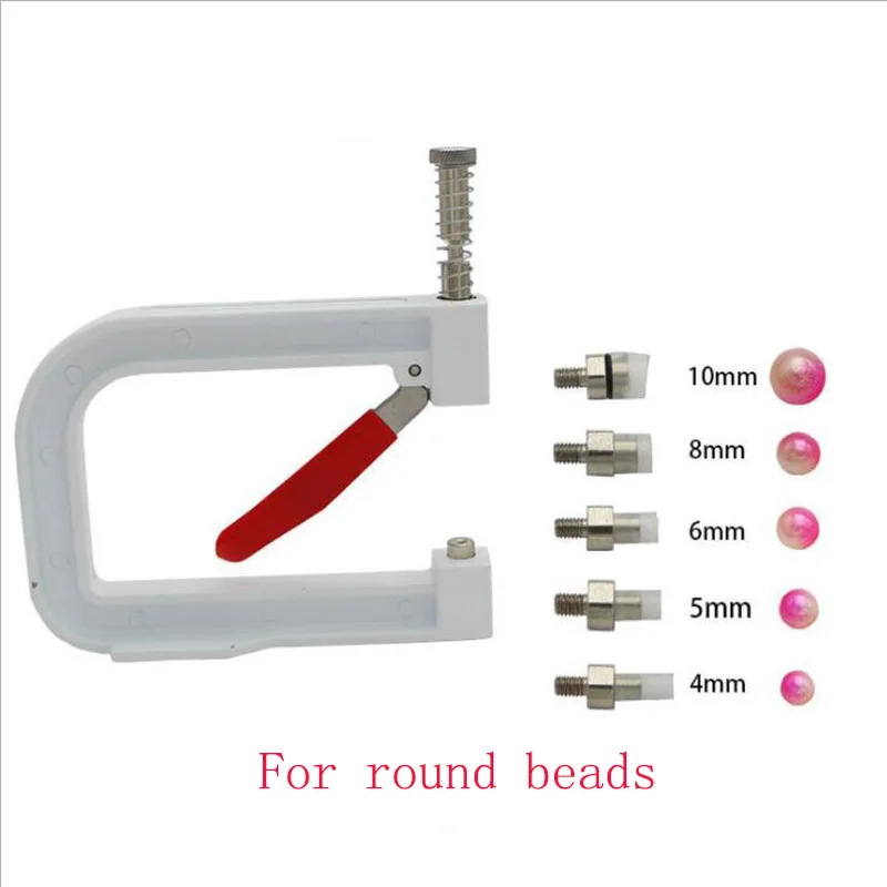 1Set Manual Nailed Bead Machine Clothing Manual Pearl Cap Bead Rivet Craft for DIY Repair Knitting Lace Hat Hair Tools