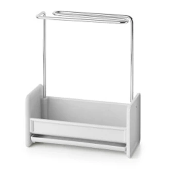 

Metal+Plastic Rag Shelf Tableware Drain Rack Kitchen Sink Sponge Holder Towel Storage Rack
