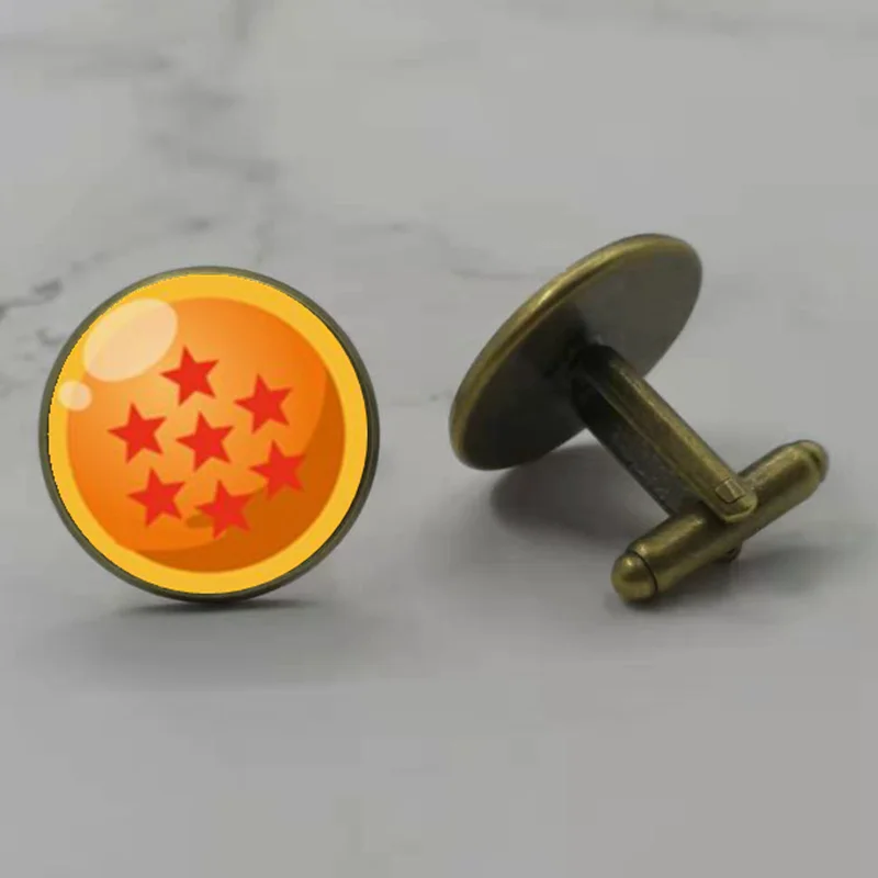 bronze7 Новые Бальные запонки Dragon Ball запонки в виде звезды серебряные стеклянные Запонки Подарки ручной работы - Окраска металла: bronze7
