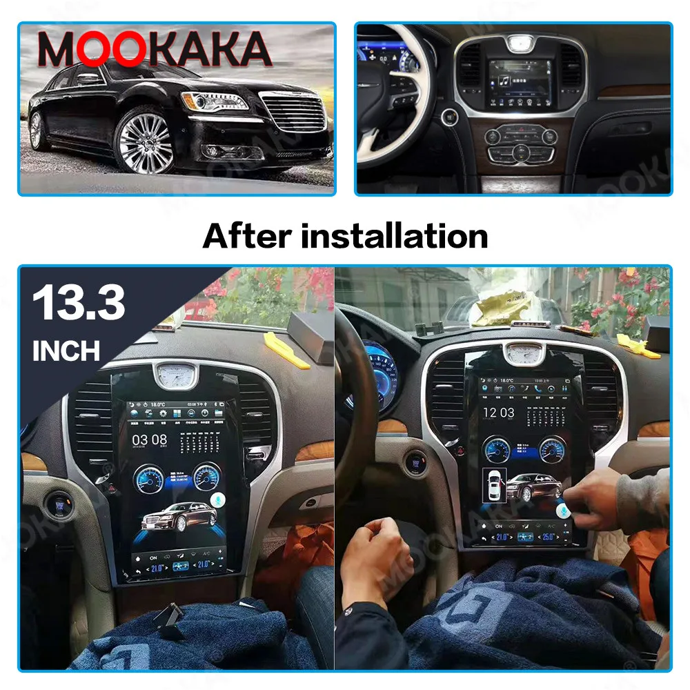 

13,3 дюймов 6G128G для Chrysler 300C 2013 + Android 10,0 Автомагнитола стереоприемник Авторадио мультимедийный плеер GPS навигация головное устройство