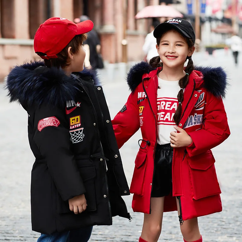 

Russia Winter Children Boys Jacket Hooded Warm Down Jacket For Boy 7-14 Years Teenage Coat Kids Parka winter clothing overcoat