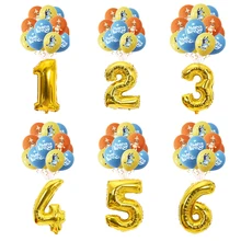 

Hot Bingo Bluey Gold Number Balloons Cartoon Dog Birthday Party Decorations Toys for Kids Party Baby Shower Bluey Party Supplies
