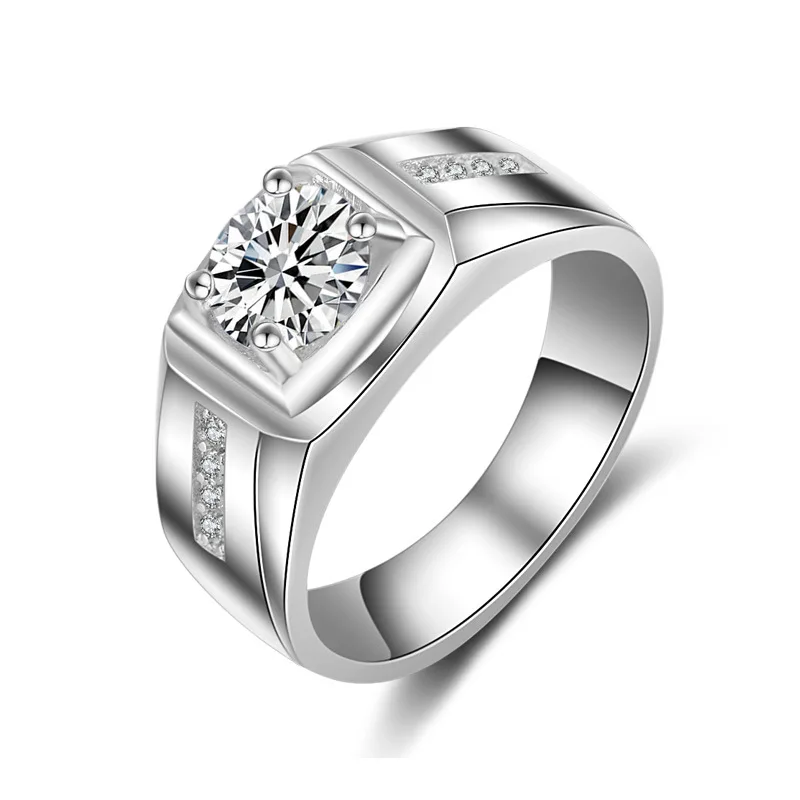 14k White Gold 1.25 carat Simulation Diamond Ring For Men Personality AAA Zircon Gemstone Rings Valentine's Day Birthday gift 14k White Gold 1.25 carat Simulation Diamond Ring For Men Personality AAA Zircon Gemstone Rings Valentine's Day Birthday gift