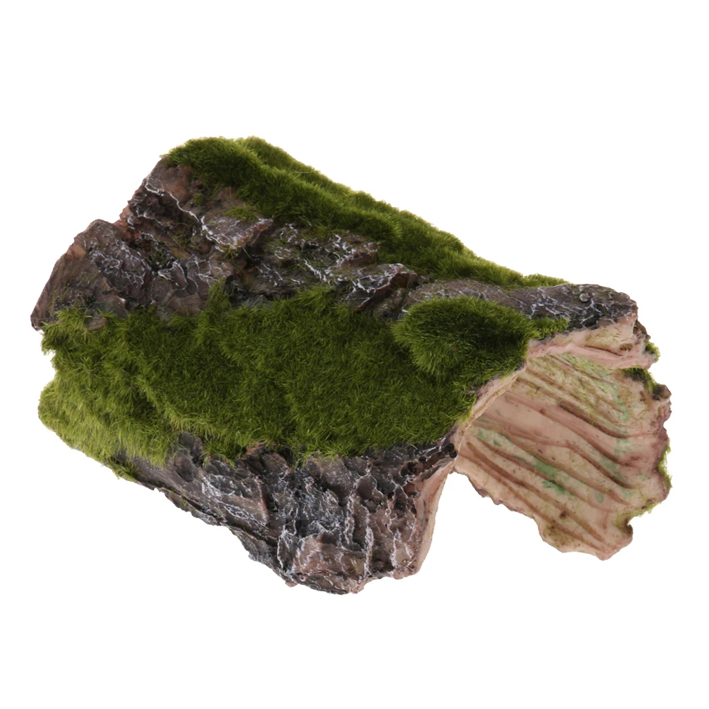 Tree Bark Bends Cave Reptile Lizard Hiding Turtle Basking Platform Decor