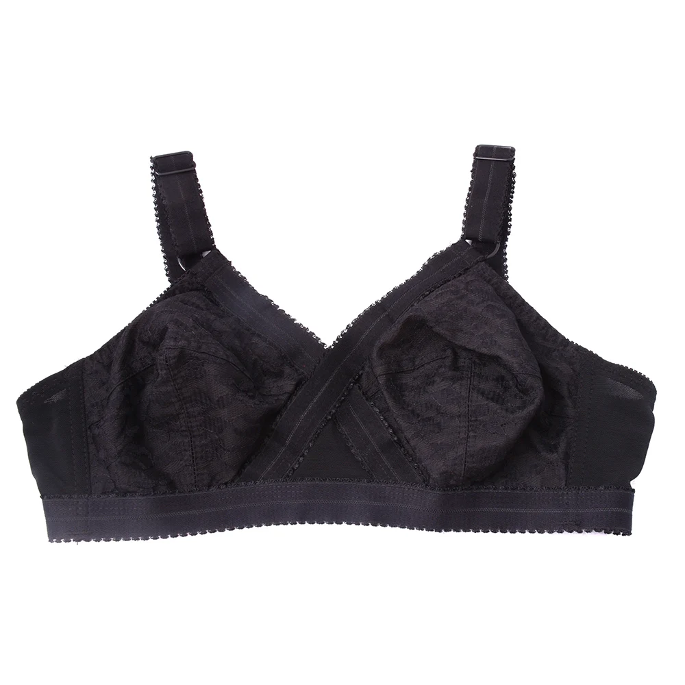 Ultra Thin Women Unlined Lace Sheer Full Coverage Plus Size Wireless Minimizer Bra Big Size A B C D DD E F 40 42 44 46 48 50