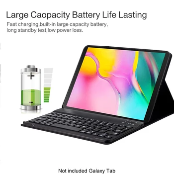 

Split PU Battery Powered Protective Case Cover Black Bluetooth Wireless Tablet Anti Fall Thin Keyboard Set For Galaxy Tab A