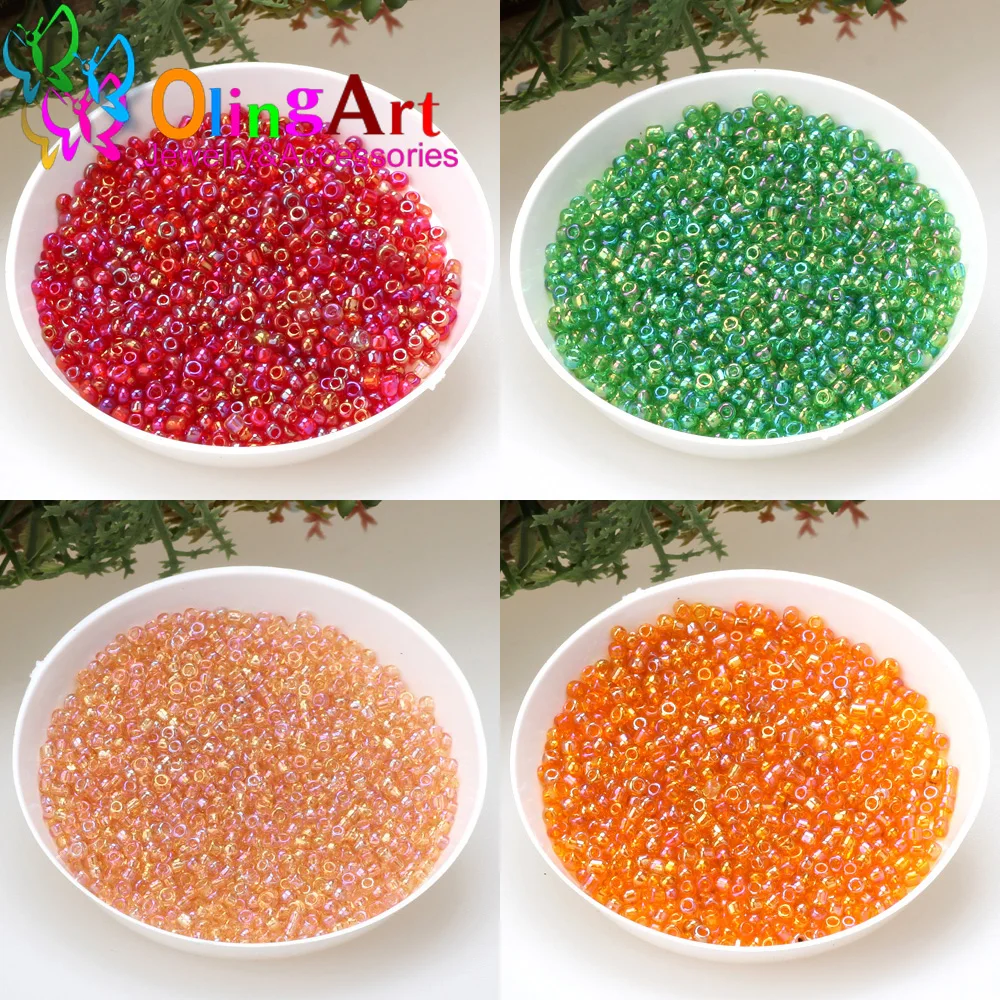 Olingart 1000pcs 2mm Multicolor Glass Seed Beads for DIY Bracelet Necklace Jewelry Making Handmade Accessories glass seed beads