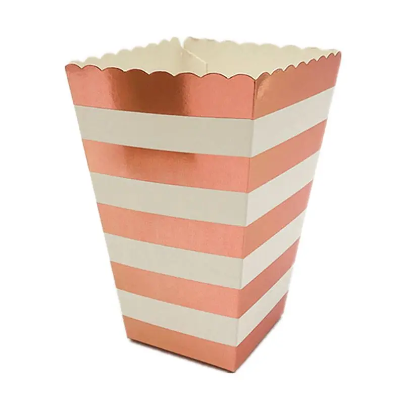 12pcs Pink Blue Stripe Wave Dot Paper Popcorn Boxes Bag Birthday Party decorations kids baby shower boy Girl party supplies Hot - Цвет: As Picture