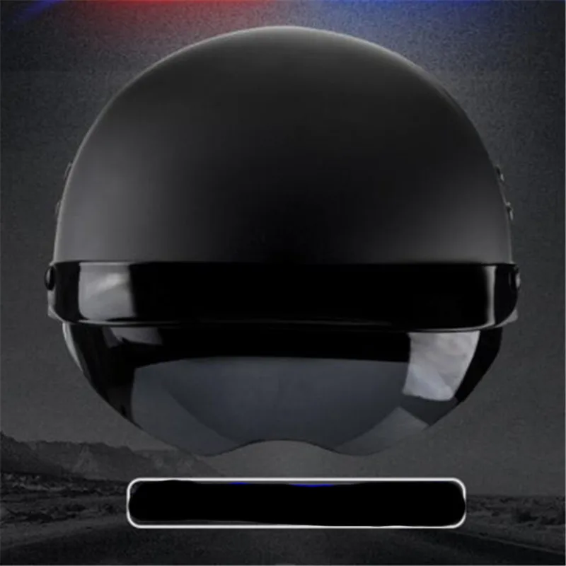 Black Vintage Motorcycle Helmet Open Face Helmet Dot Approved Half Helmet Retro Moto Casco Capacete Motociclistas Capacete