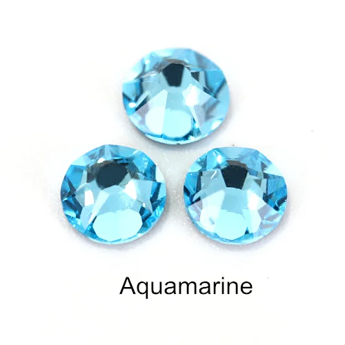 Aquamarine Стразы горячей фиксации, цветные, железные стразы, лучшее качество, 8 больших и 8 маленьких стразов, стразы горячей фиксации для свадебного платья F0059, 1440 шт - Цвет: Aquamarine
