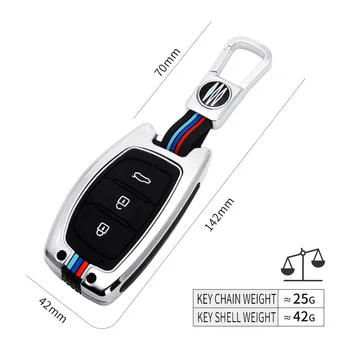 Custodia per chiave auto in lega di zinco per HYUNDAI TUCSON IX35 SOLARIS I25 I30 MISTRA ACCENT Car KEY Bag Smart Key Car Styling portachiavi - Custodia per chiave auto in lega di zinco per HYUNDAI TUCSON IX35 SOLARIS I25 I30