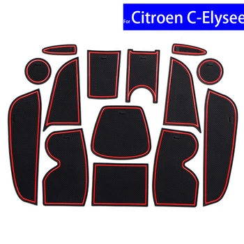 

Non-slip Car Door Gate Slot Mats Carpets Position Cup Holder Pads For Citroen C-Elysee 2017 Auto Door Groove Mat Free Shipping