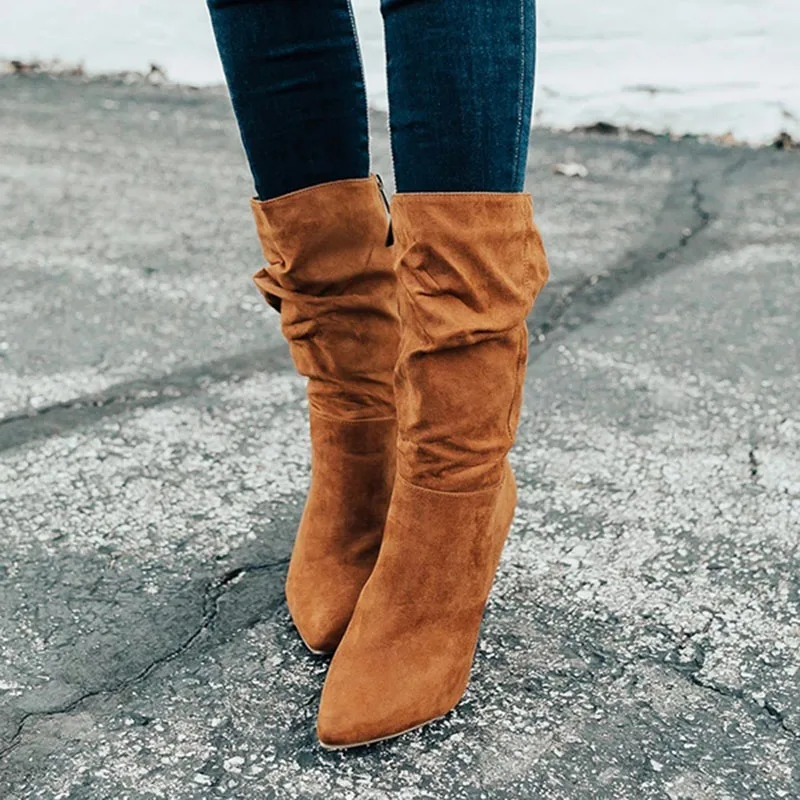 

New Fashion Women Boots Autumn Winter Temperament Ladies New Round Head Long Boots Female Boots Zipper Single Boots Autumn