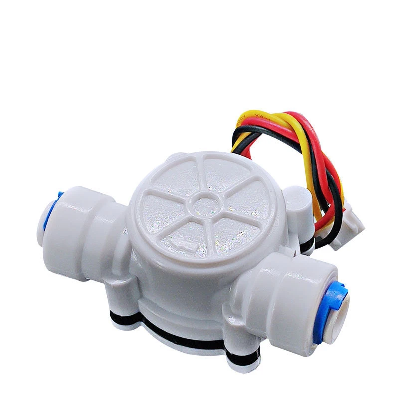 1/4" 3/8" PE Pipe Water Flow Sensor 1.75MPa Hall Sensor Coffee Machine Turbine Flowmeter DC5~18V