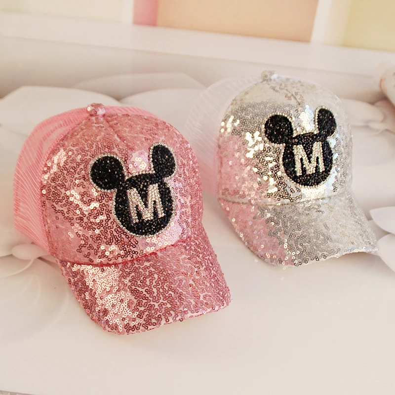 Little Girls Cartoon Baseball Cap Shining Snapback Hat Baby Sun Hats for A Boy Children Summer Toddler Kids | Детская одежда и