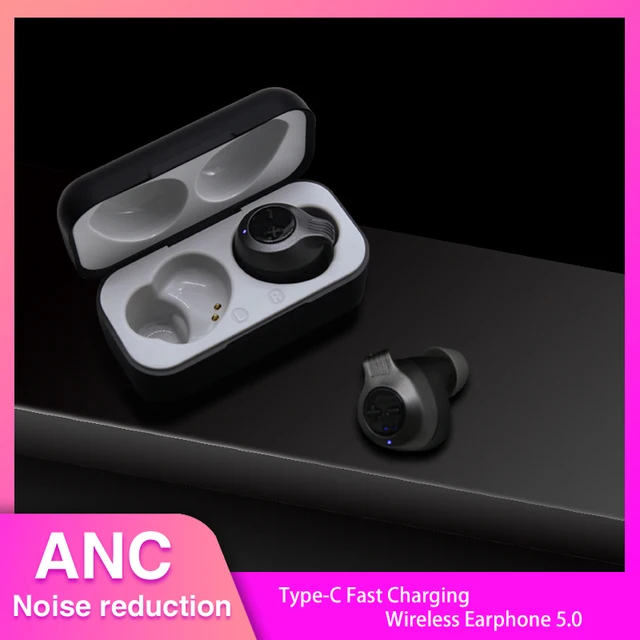 $US $119.98  ANC TWS True Wireless Bluetooth 5.0 Earphone Stereo Active Noise Canceling Earbuds TYPE-C Fast Char