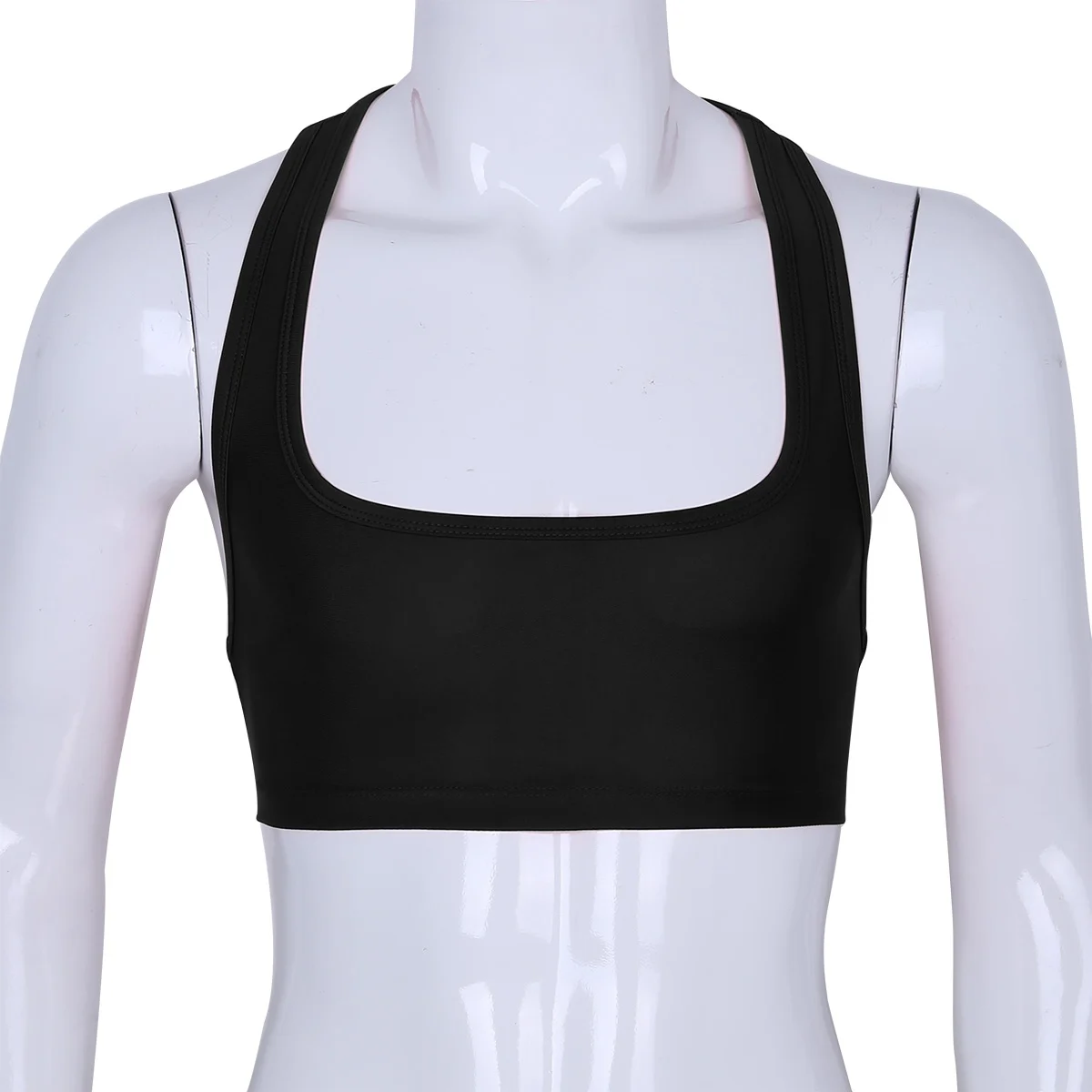 Мужская экзотическая майка без рукавов Y Back Muscle Half Tank top, майка, футболки, Клубная одежда, сценический костюм, сексуальное нижнее белье, топы