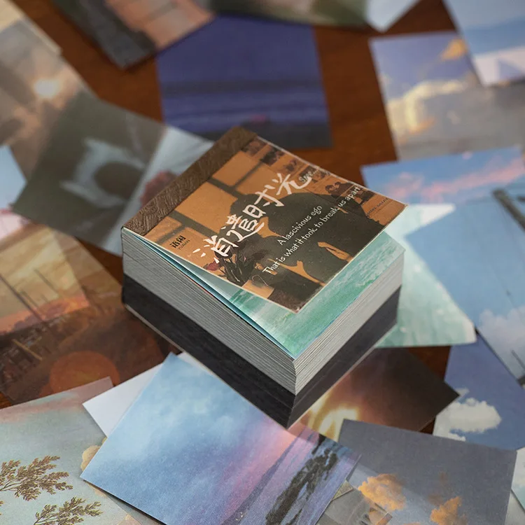 

400 pcs/set Retro Paper Card Memo Pad Diary Stationary Flakes Scrapbook Decorative Vintage dusk Flower Poster material book