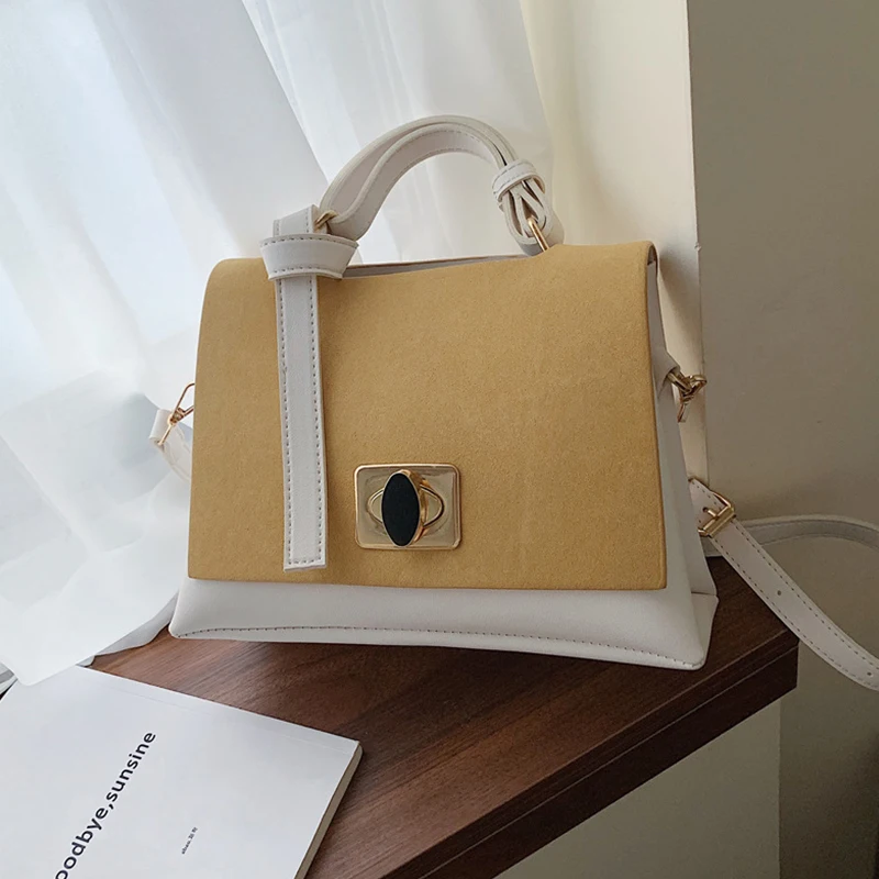 

Fashion Large-capacity Women's Handbag Chic Lock Pu Leather Shoulder Bags Women Personality Panelled Totes Lady Crossbody Bags